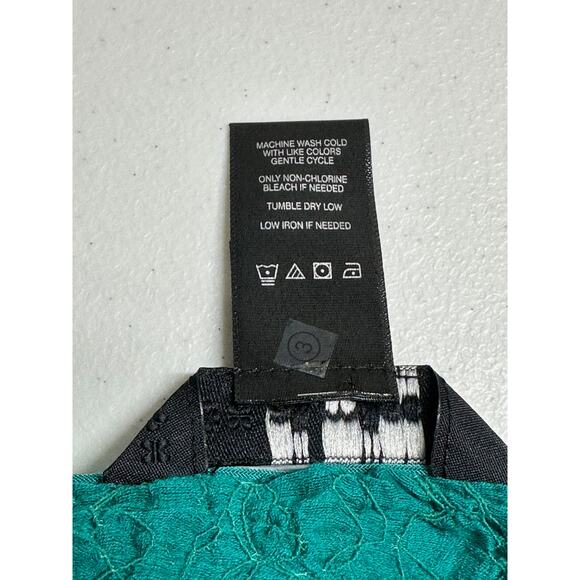 Ali Miles Top Women 3X Green Sheer Textured Tunic Stretch Artsy V-Neck Lagenlook - Picture 8 of 10